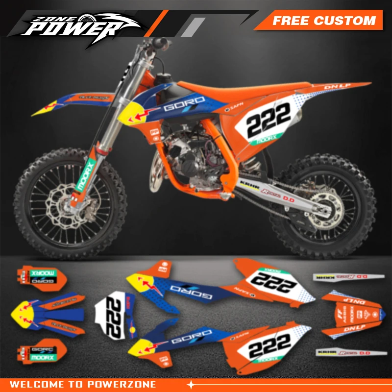 Powerzone Racing Custom Graphics Sticker Sheet Kit for KTM SX85 SX 85 2018 2019 2020 2021 2022 2023 2024 21