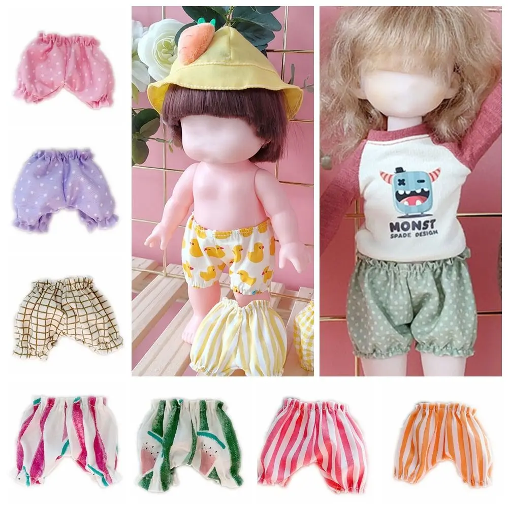 15cm Pumpkin Pants Multiple Styles Handmade Wave Point Lantern Pants Colorful Stripe Doll Shorts Ob11