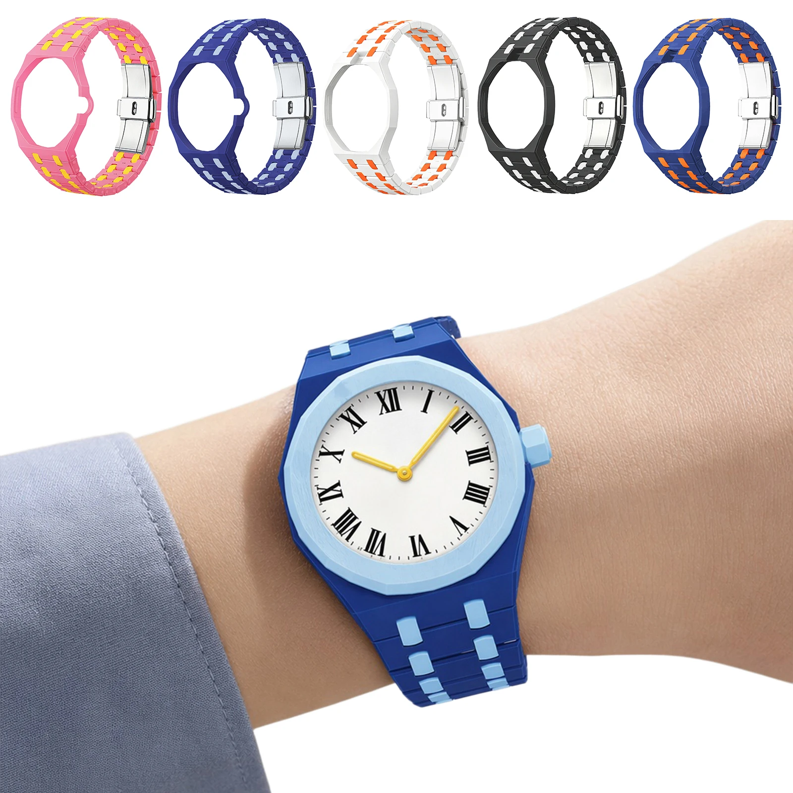 Bio-Ceramic Watch Cover Band For Swatch X Royal Pop Watch Band All-in-One Integrated Design Full Protection & Lightweight