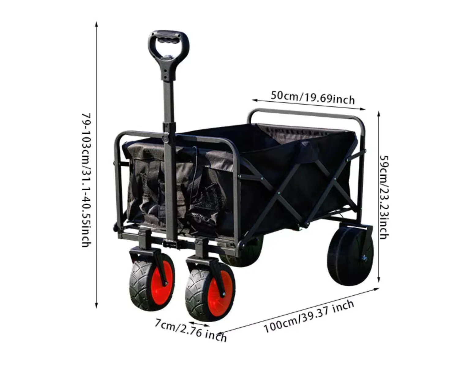 Electric Power Garden Wagon 8inch Wide Wheel 20000 Rpm 25w Camping Beach Wagon Cart - view 2