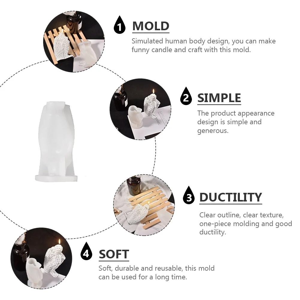 

1Pcs Human Body Shape Silicone Mold Creative DIY Making Portraits Candles Reusable Durable Longlasting Use