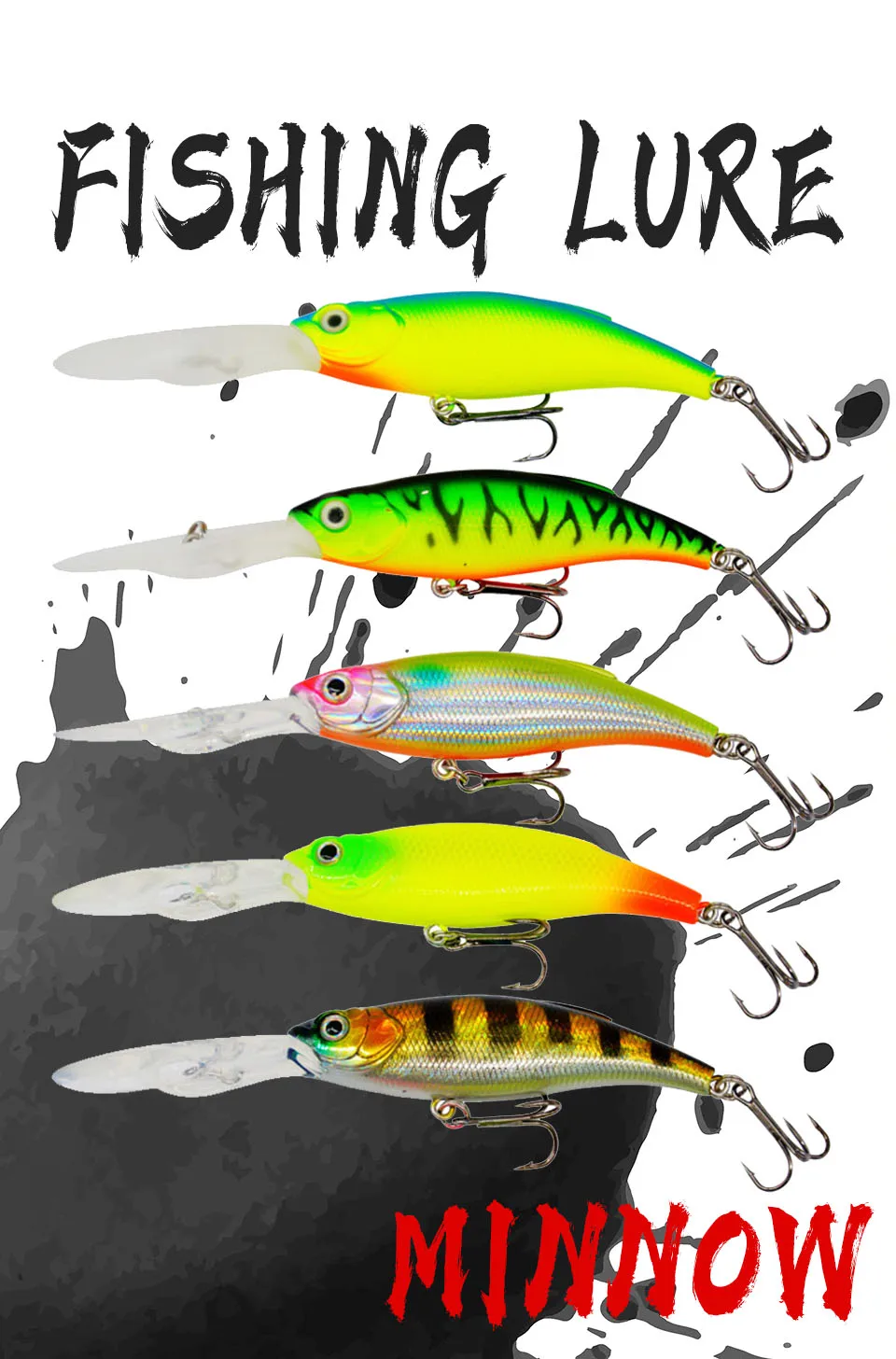 SPAZIERGANG FISCH 1PCS Angeln Kunststoff Köder Minnow 10g/11,5 cm Lange Zunge Tauchen Bord Künstliche Köder harten Köder Pesca Angelgerät – Detail 1
