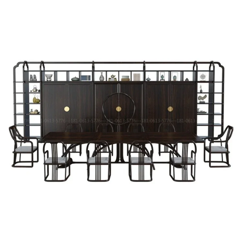 Designer simple solid wood office conference table, administrative business reception contract meeting tea table