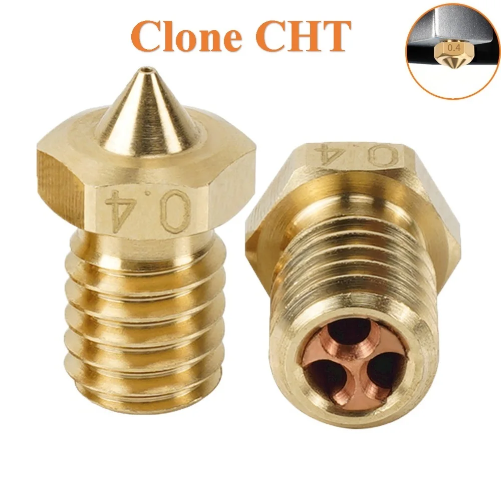 

1pc Clone CHT Nozzle E3D V6 MK8 Brass Copper Nozzles M6 High Flow Print Head1.75mm PLA PETG For Ender-3 3D Printer Parts