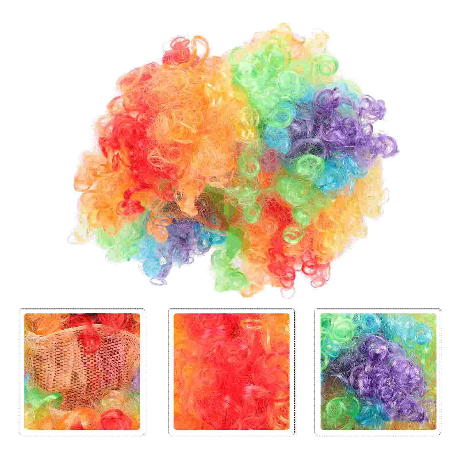 Halloween Costumes for Boys Color Fan Party Supply Clown Carnival Fake Hair Decorate 30x30cm Decorative Accessory Man