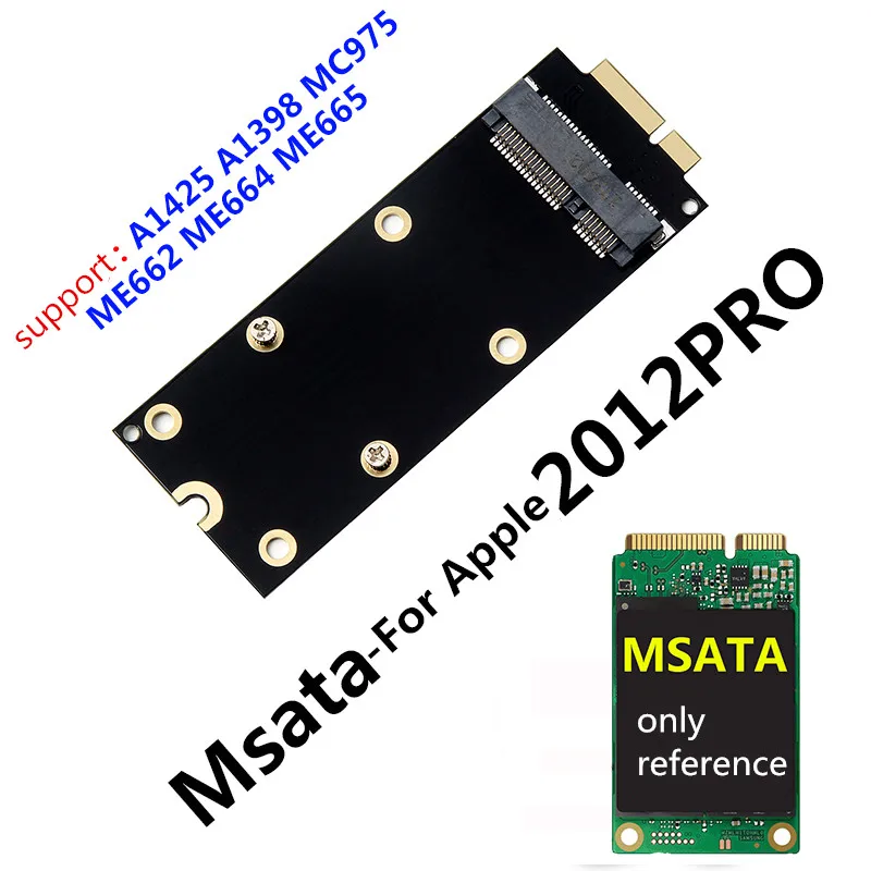 mSATA SSD to 2012 Macbook Pro Retina iMac A1398 MC975 MC976 17+7pin SSD Convertor Adapter riser card adaptator