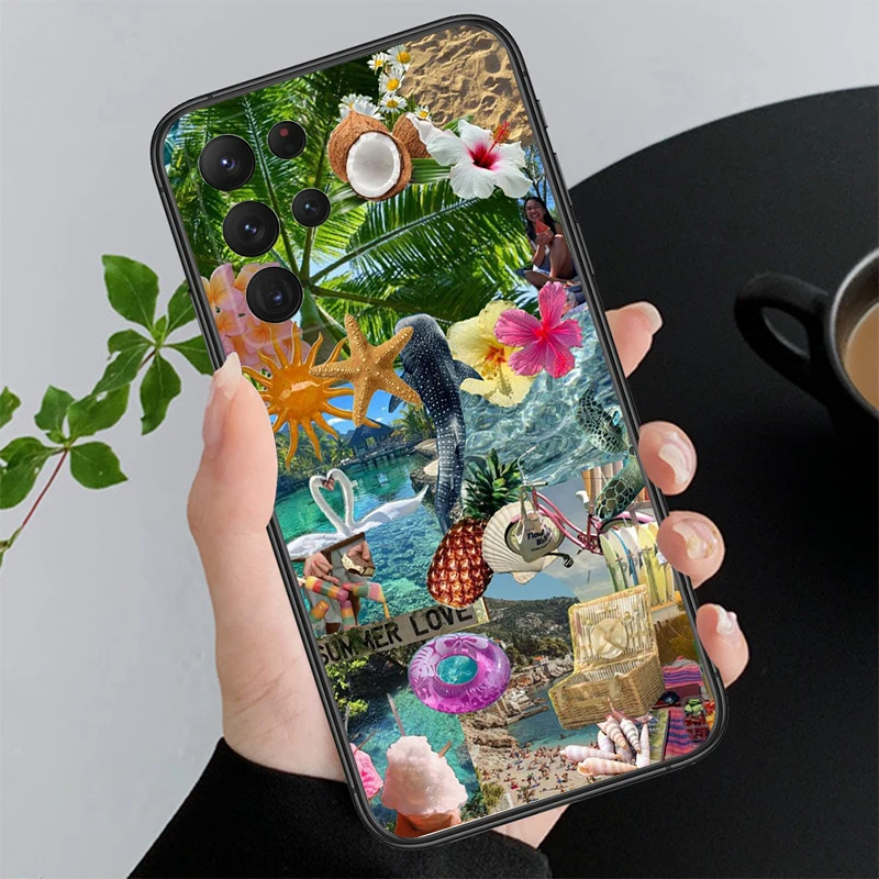 Ocaen شاطئ الليمون FlowerCase لسامسونج غالاكسي A55 A16 A56 A36 A23 A35 A15 A53 A54 A33 A34 A25 A05S A52 A52S A14 A13 A71 #2