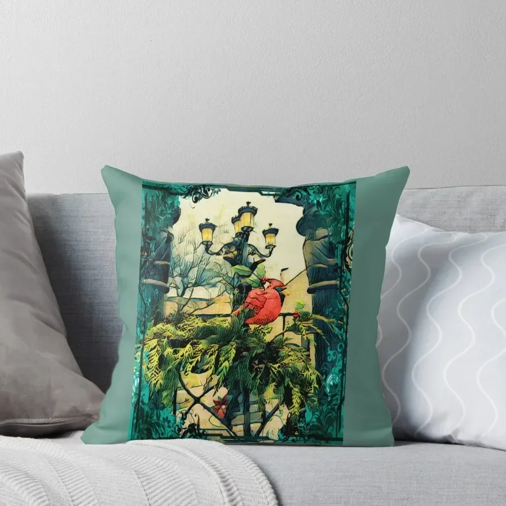 

Lamp in the Winter Courtyard Throw Pillow luxury covers Decorative Sofa Cushions Christmas Covers For Cushions pillow