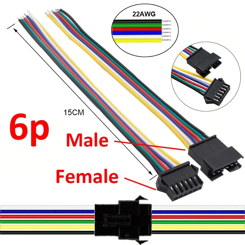 2p/3p/4p/5p/6p Led JST Connector SM Male/female Wire Connector Led Strip Plug For RGB RGBW LED Light Lamp Driver
