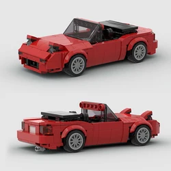 Mini Cabrio MOC Open Car Vehicle City Racer Runabout Building Blocks Brick Cabriolet Supercar Kids Toys Gift Boys
