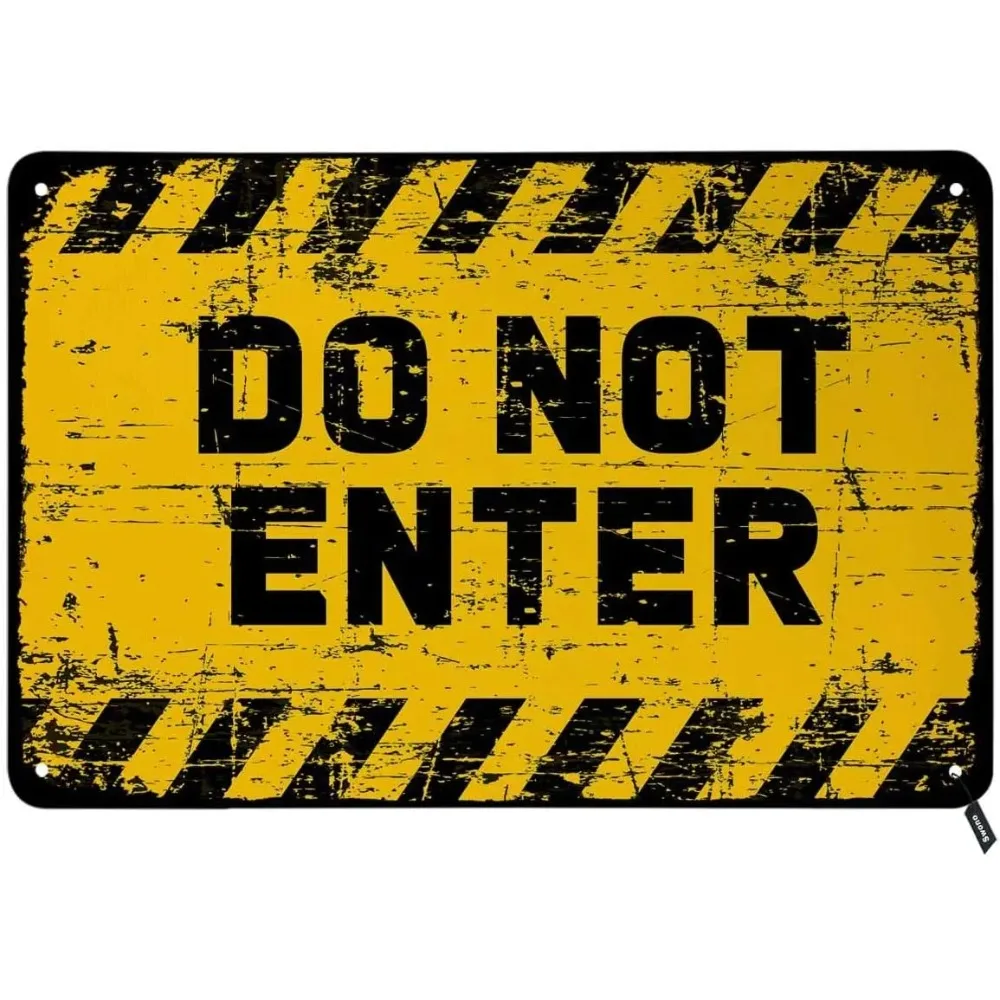 SwonoDangerWarningSign Swono Do Not Enter DangerWarning Tin Sign - Vintage Metal Stop/Halt Forbidden Caution Decor