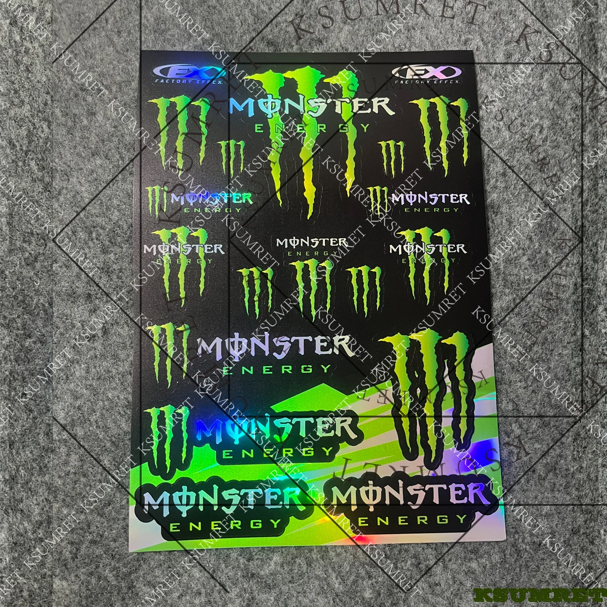مجموعة ملصقات شعار خزان الدراجة النارية بالليزر لطاقة Monster Energy #2