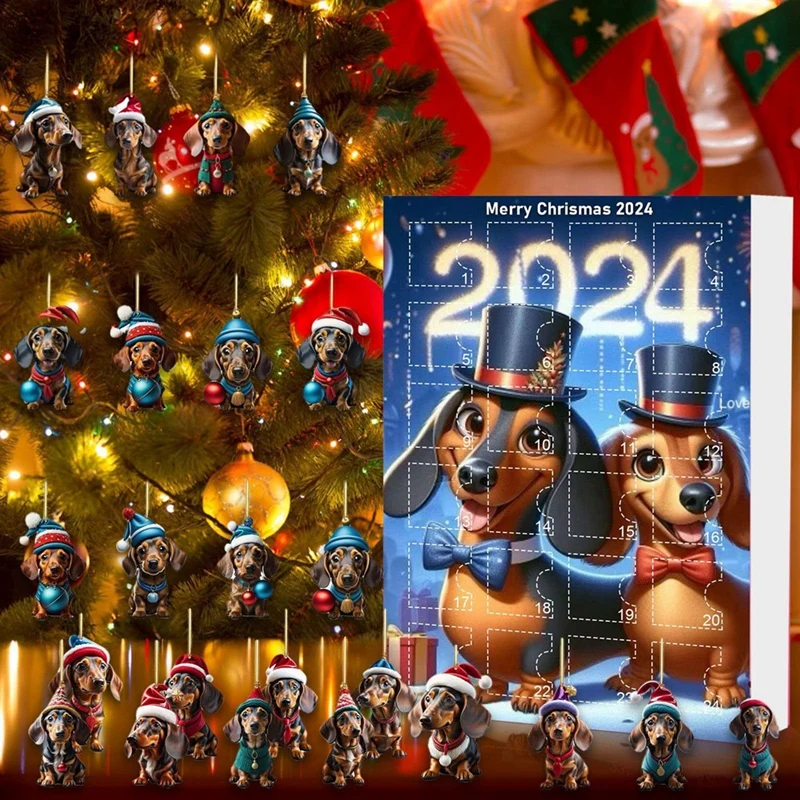 Dachshund Advent Calendar 2024 Cute Dachshund Toy Christmas Countdown Calendar 24 Days Xmas Countdown Calendar Christmas Gifts