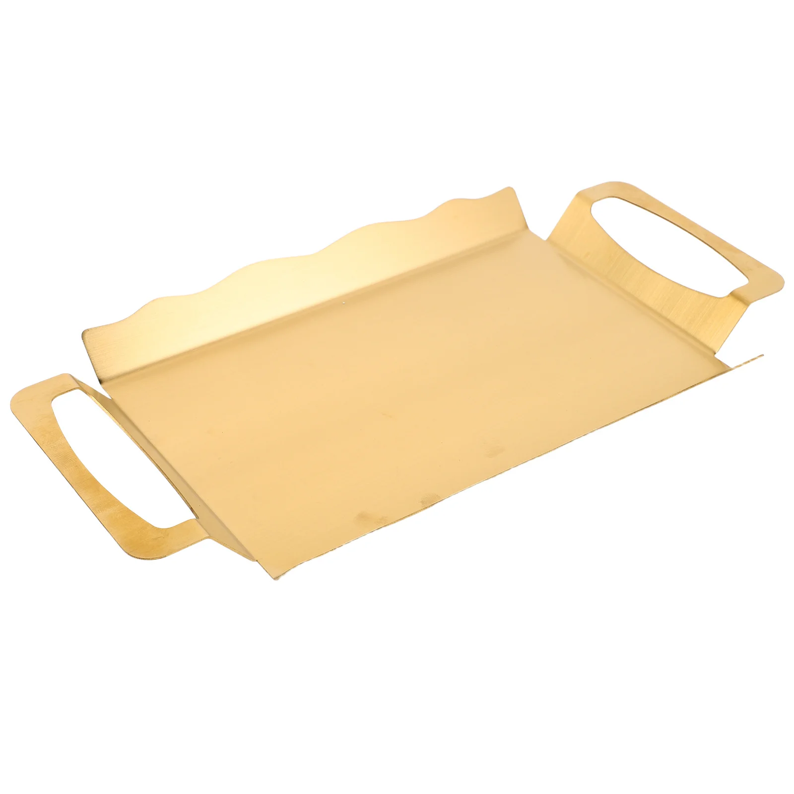 

Rectangle Stainless Steel Serving Tray Handles Modern Snack Buffet Platter Coffee Table Organizer Wedding Bbq Serving Platter