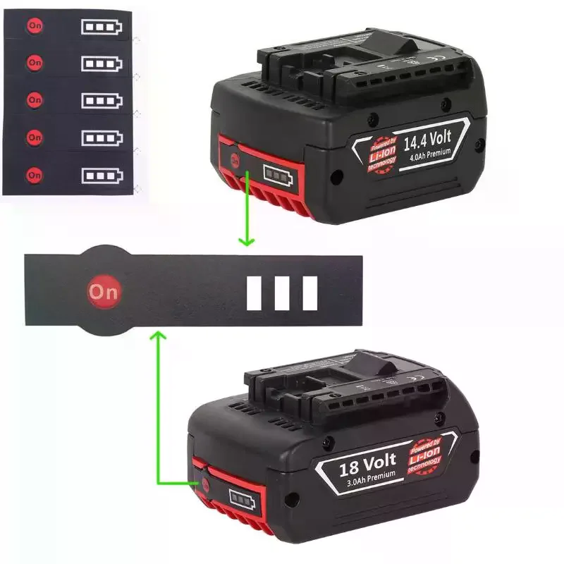 5/10Pcs 14.4V 18V Lithium Battery Case LED Key Sticker Label Tag for Li-ion Battery Pack Repair Accessories