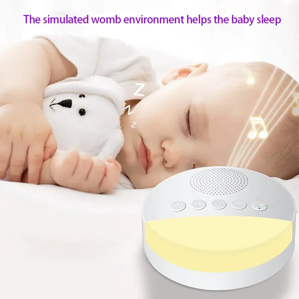 Baby Sleep Sound Player White Noise Machine USB Rechargeable Timed Shutdown Sleep Machine Night Light Timer Noise Player 1200mah