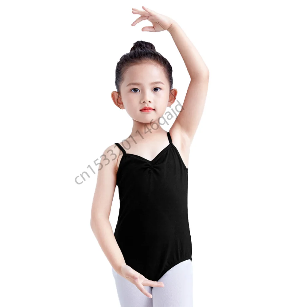 Ballet Dancer Leotard Dress Kids Spaghetti Strap Criss Cross Dance Bodysuit Gymnastics Leotard for Girls Balleina Costumes Pink