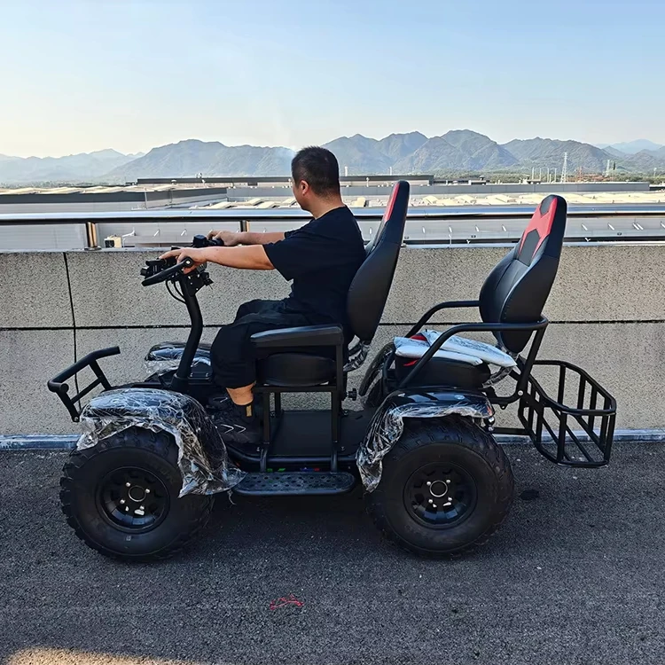 Электрический квадроцикл (ATV) 4x4 для взрослых, внедорожный, 6000 Вт, 60 В, 50 Ач, двухместный