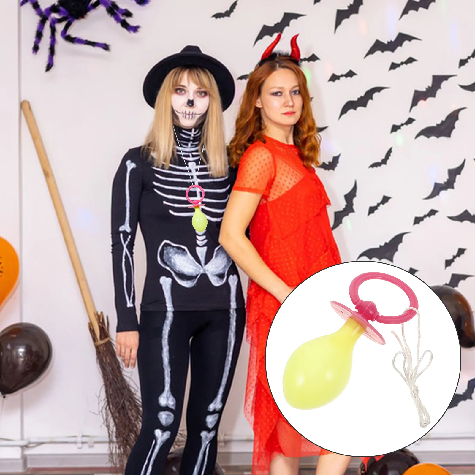 Chupete para fiesta de Halloween, ropa de bebé, accesorio Jumbo, accesorio de disfraz para adulto, brillo de gran tamaño, plástico falso, novedad, vestido para niños pequeños