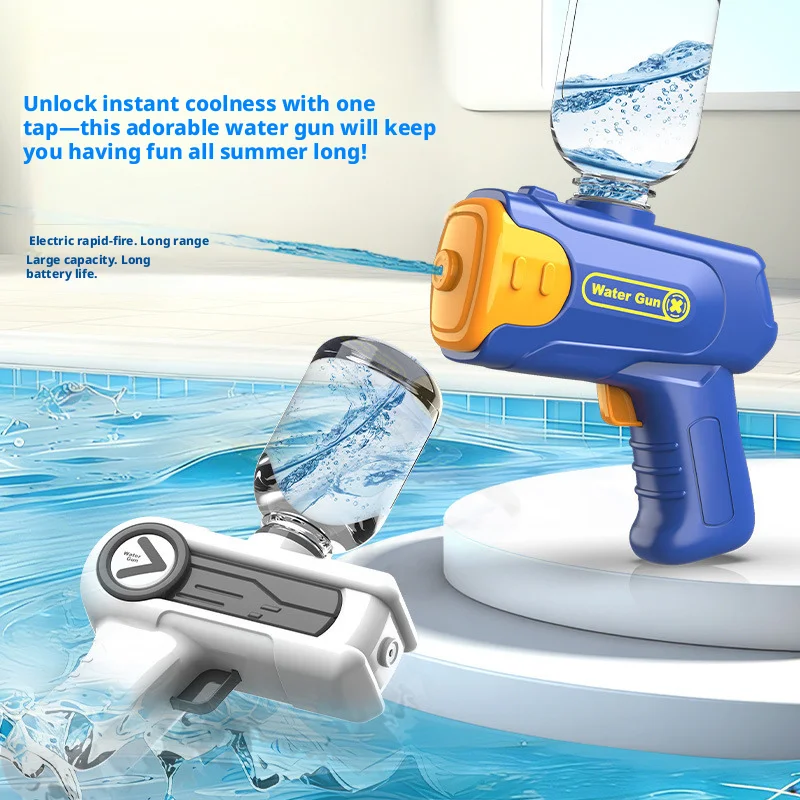 Pistola de água elétrica automática para atividades ao ar livre, piscina, verão, interativa, potente, para adultos.