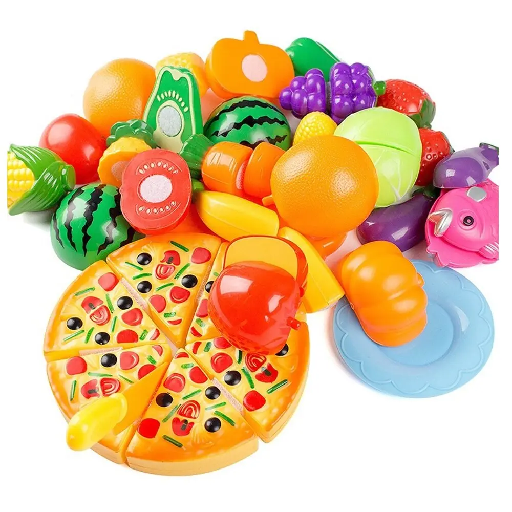 子供のための食べ物のおもちゃ,果物と野菜のアクセサリー,買い物かご,子供のための教育玩具,キッチン