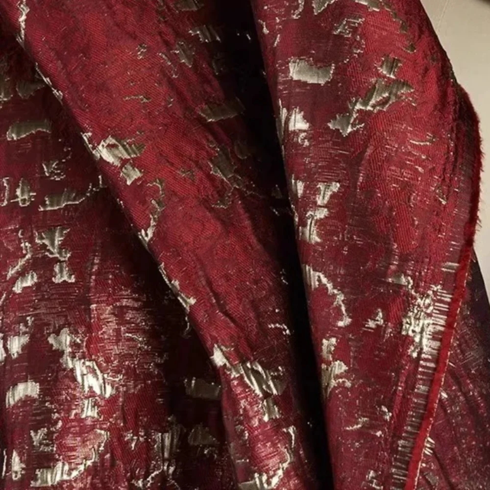 

Красная золотая парчовая жаккардовая ткань для нового китайского стиля, блестящая позолоченная одежда, сделай сам, шитье на дворе, тканевый материал