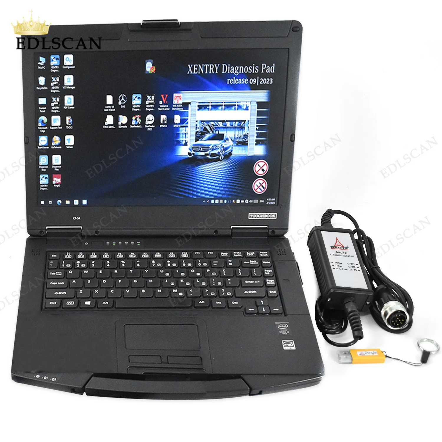 2024 For DEUTZ DECOM SerDia 2010 + CF54 toughtbook +USB Dongle Diagnostic Tool truck diagnostic and programming tool kit