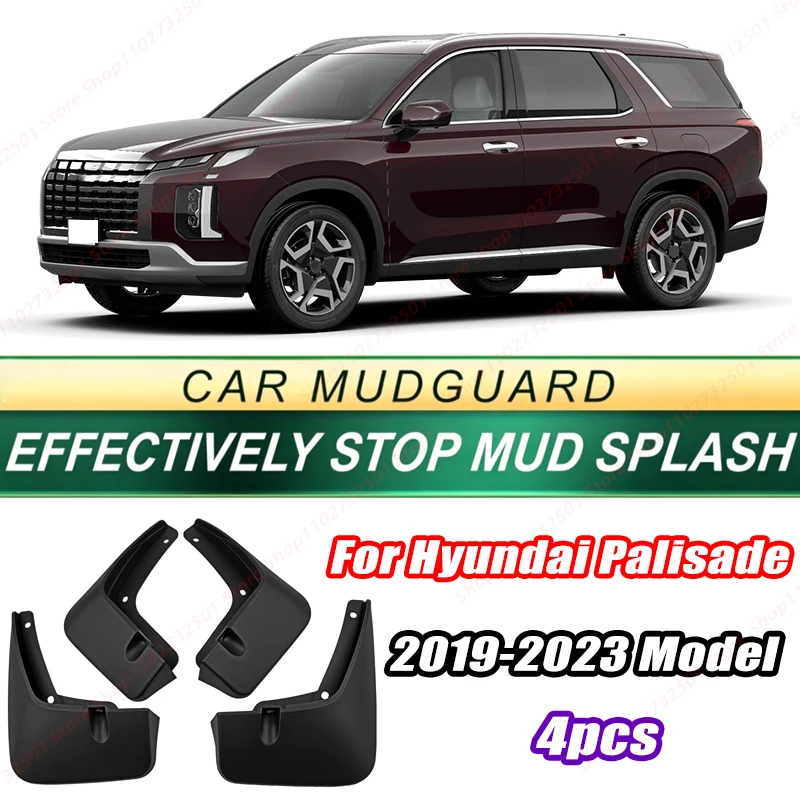 For Hyundai Palisade 2019-2023 Model 4PCS Front Rear Mud Flaps Splash Guards Fender Mudguards Auto Accessories