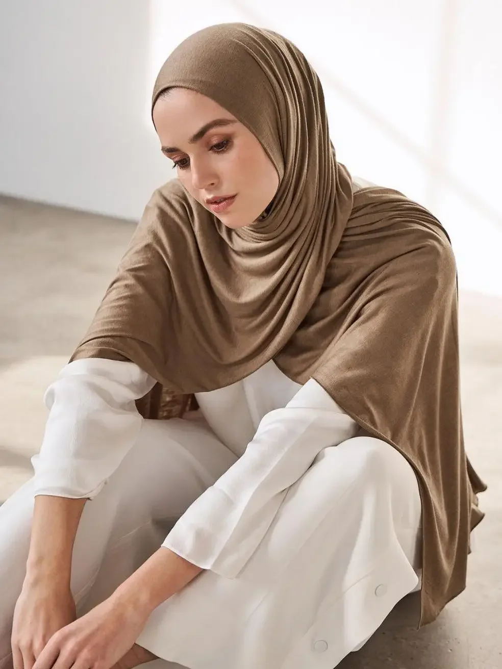 Polyester jersey Hijabs Schal für muslimische Frauen Schal dehnbar einfach Hijabs Modal Hijab Schals Kopftuch afrikanische Frau Turban