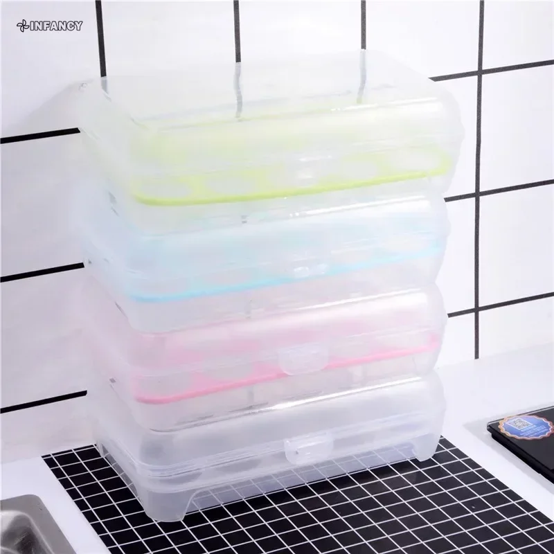 Hot Kitchen 15-compartment Refrigerator Egg Container Crisper Container Portable Plastic Picnic Egg Storage Box Kitchenware