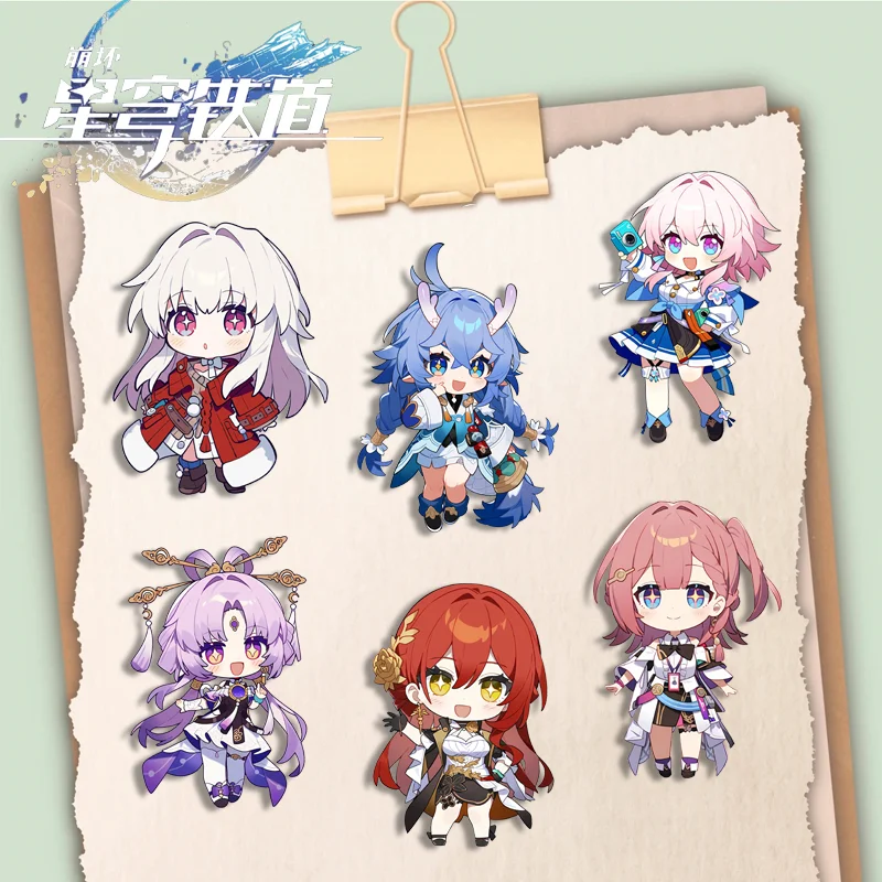 

Honkai: Star Rail Clara Bailu Xuan Fu Asta Cute Q Version Button Студенческая школьная форма Брошь Сумка Рюкзак Значок Булавки Рождественский подарок