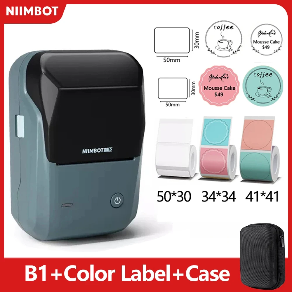 Niimbot B1 Mini Portable Thermal Printer More Color Self-Adhesive Sticker Label Maker Pocket Printer Bluetooth Labeling Machine