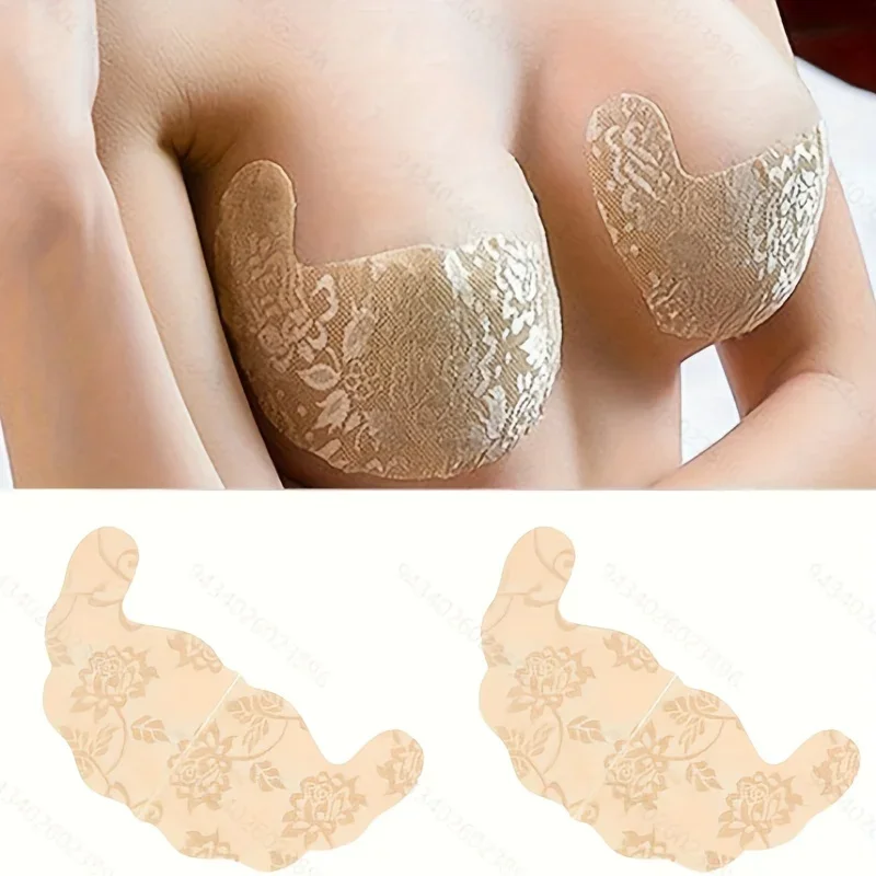 Колпачки для сосков с цветочным кружевом, одноразовые Невидимые Самоклеящиеся колпачки для сосков, женское нижнее белье и аксессуары для нижнего белья, 5 пар