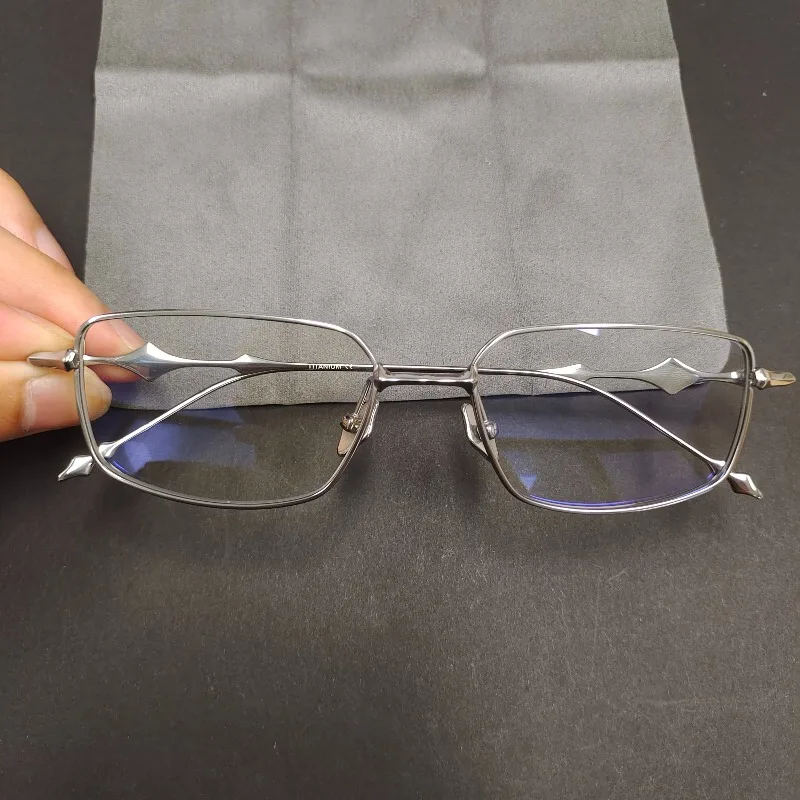 New Original 1:1 Replica Pure Titanium Optical Glasses Frame Ultra Light Retro Rectangular Eyeglasses Korean Style Atomi Eyewear