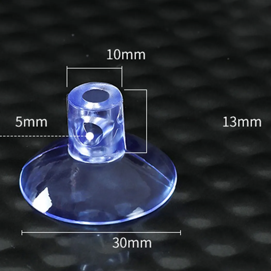 

10PCS Clear Suction Hooks, 30mm Dual Hang Suction Cups with Side Pilot Hole, Removable and Space saving for Glass Surfaces