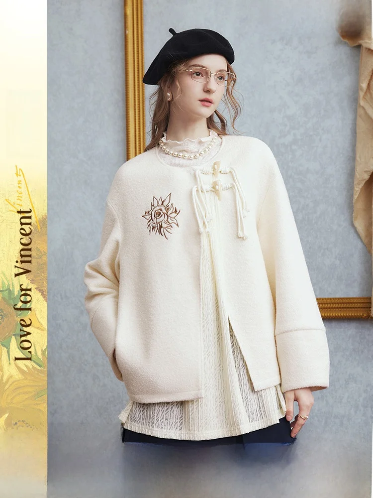 

Женская куртка Vocal Point с вышивкой и кружевными вставками, имитация двухслойности, с пуговицами из рога, для осени