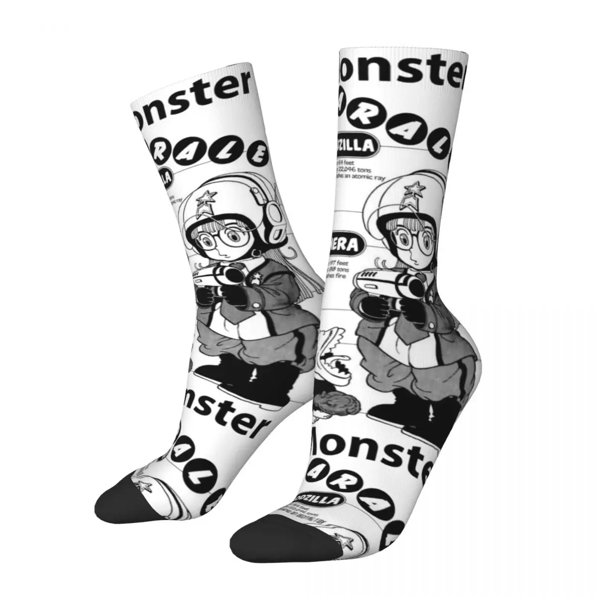 Retro Arale Dr Slump Anime Basketball Socks Polyester Crew Socks for Unisex Non-slip