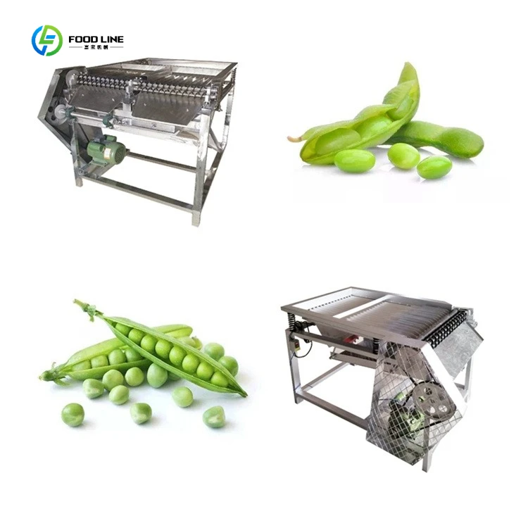 Stainless Steel Electric Edamame Soybean Pea Sheller Peel Bean Pod Removing Remover Bean Peeler Dehulling Machine FL Customized
