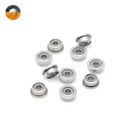 10Pcs FR144ZZ Flange Ball 1/8"x1/4"x7/64" Double Metal Double Shielded Bearings 3.175x6.35x2.779mm Inch Size Ball Bearings