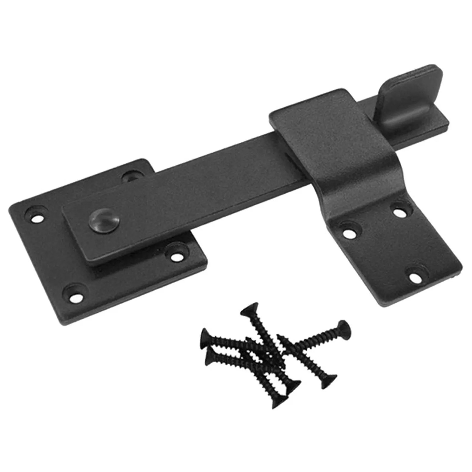 1Set Professional Grade Barn Door Latch Lock Hardware Set Solid Iron Construction for Sliding Doors Fence Gates Screen Bathroom