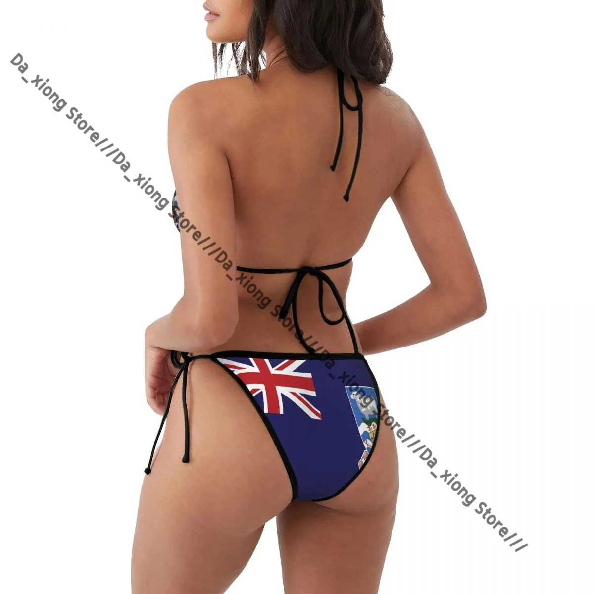 여성 비키니 섹시한 수영복 폴카랜드 제도 플래그 수영복 끈 수영복 비치웨어 여름 브라질 Biquini