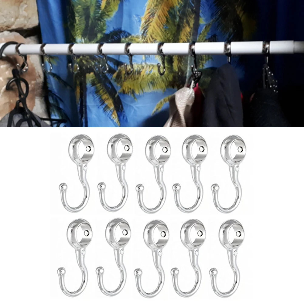 Efficient Storage Movable Pipe Hooks Wardrobe Organizers Hook 6.1x2.5x0.5cm Chrome Plated Finish Fits 32mm Pipes