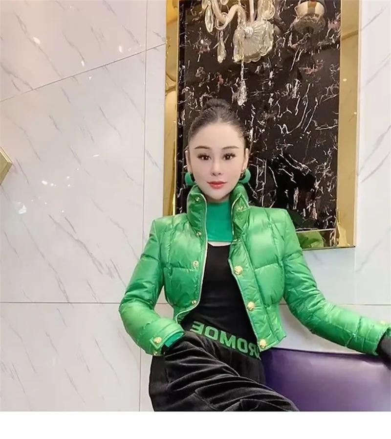 Korean Down Cotton Jacket Women 2025 New Winter Loose Stand-up Collar Casual Short Waterproof Parka Outwear Ladies Warm Overcoat