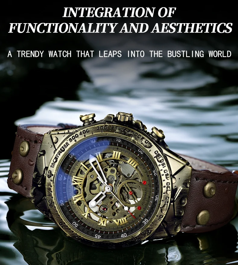 Retro Leather Band Men Automatic Mechanical Watch 2024 Business Casual Calendar Luminous Clock Waterproof Watches for Men