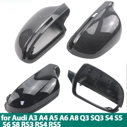 Rearview Side wing mirror cover cap Carbon Fiber Pattern Black for Audi A3 A4 A5 A6 A8 Q3 SQ3 S4 S5 S6 S8 RS3 RS4 RS5 B8 B8.5 8P