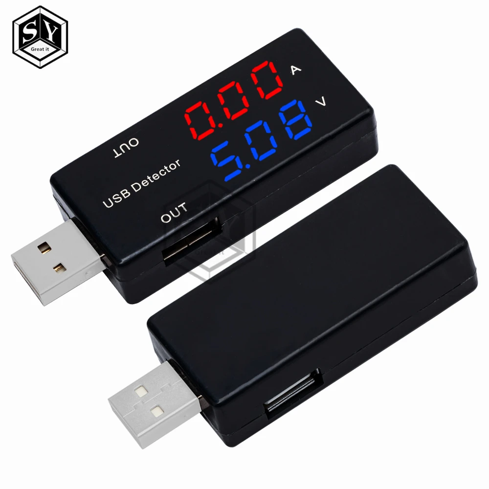 Red+Blue Dual USB Current Voltage Charging Detector Tester Battery Voltmeter Ammeter Charger Doctor