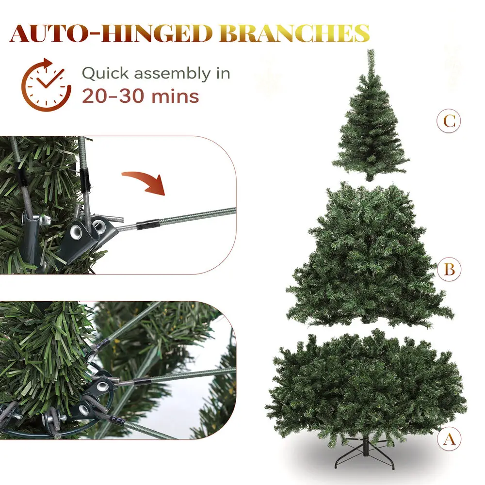 6FT Green Spruce Realistic Artificial Christmas Tree w/880 Branch Tips