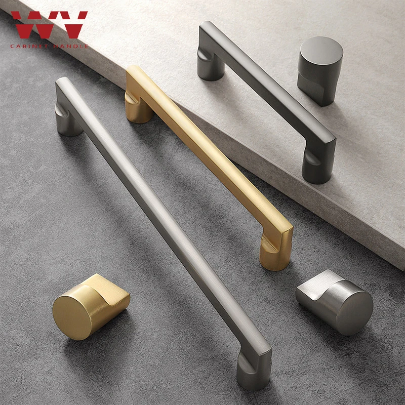 

WV Modern Gold Kitchen Cabinet Storage Handles Door Closet Dressers Handle Drawer Wardrobe Knobs Furniture Handle Hardware