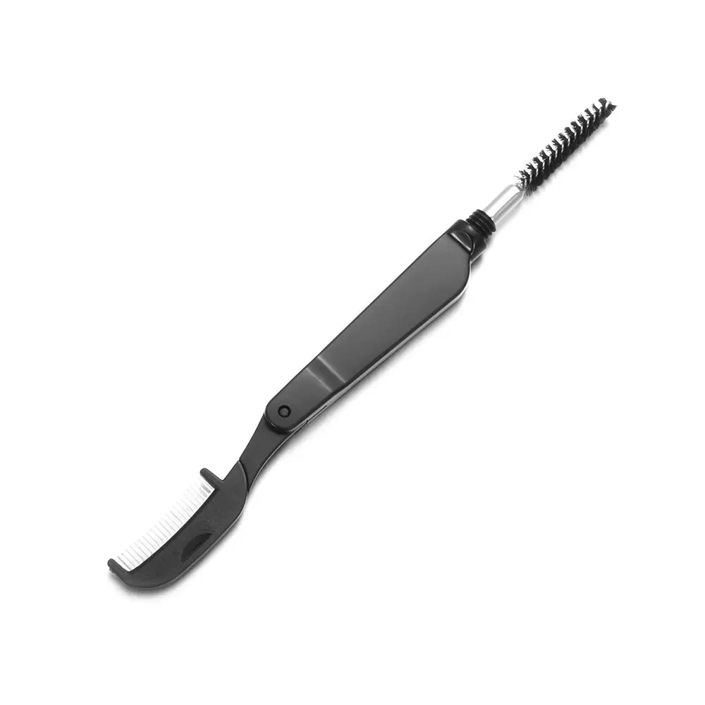 Women's Fashion Makeup Beauty Steel Needles Mascara Separator Eyebrow Brush Dual-Head Foldable Eyelash Metal Comb