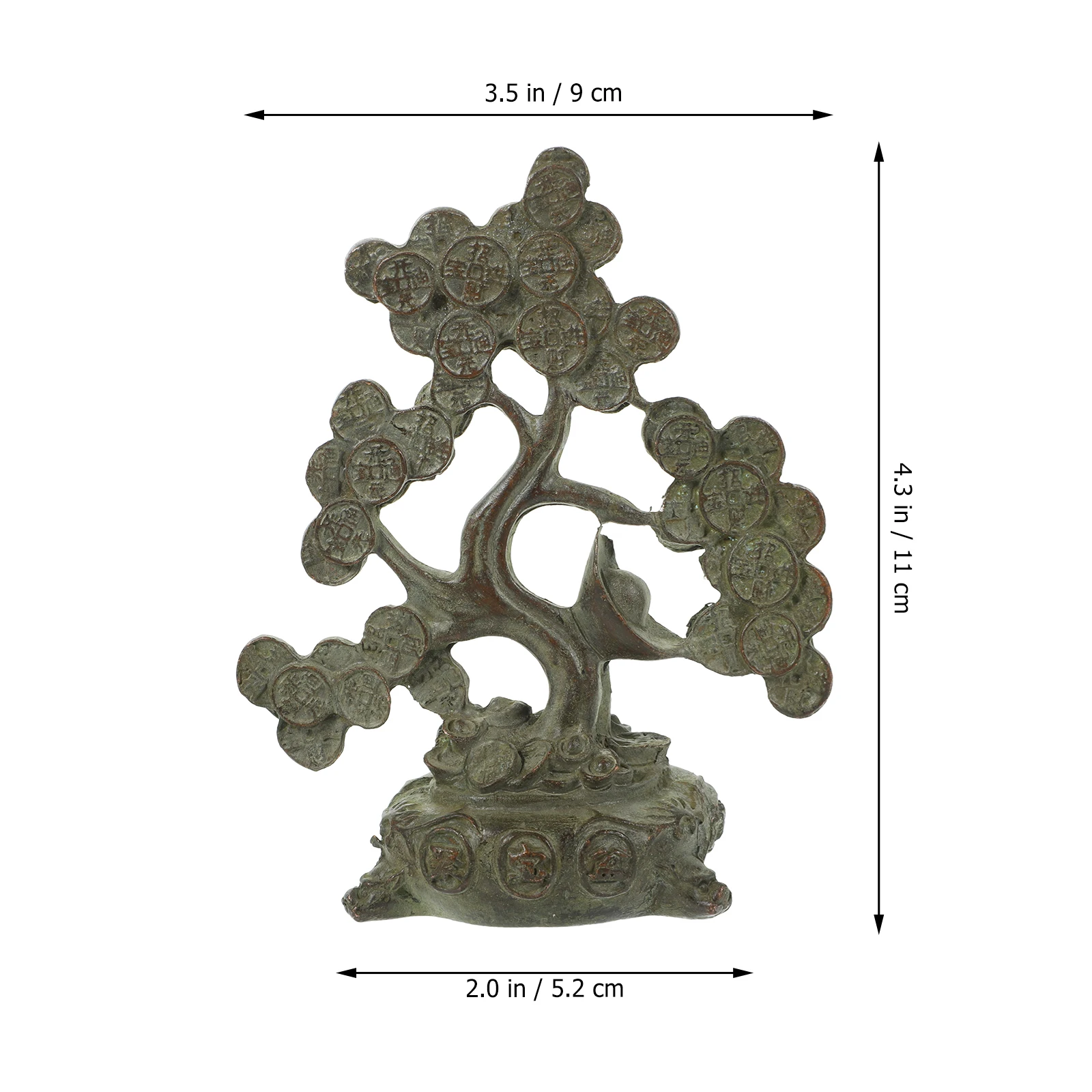 Retro Copper Money Tree Ornament for Home Decor Artificial Fortune Bonsai Statue Good Luck Gift Mini Model Display